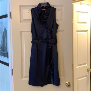 Eliza J navy silk dress